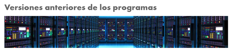 Versión anterior del programa