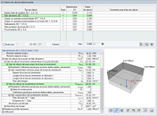 Valores intermedios para comprobaciones de cálculo individuales