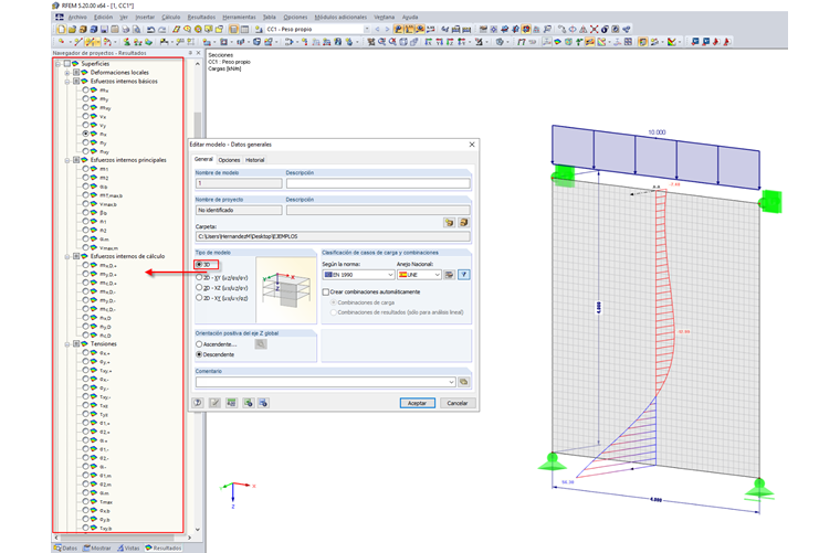Resultados del sistema y de la superficie 3D