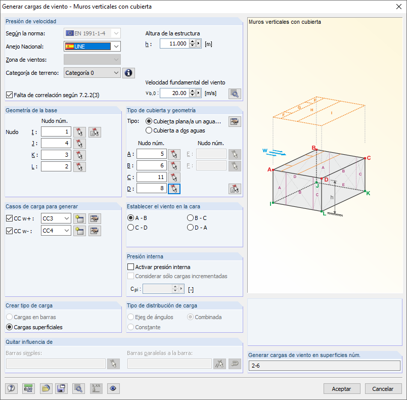 Generación de carga de viento