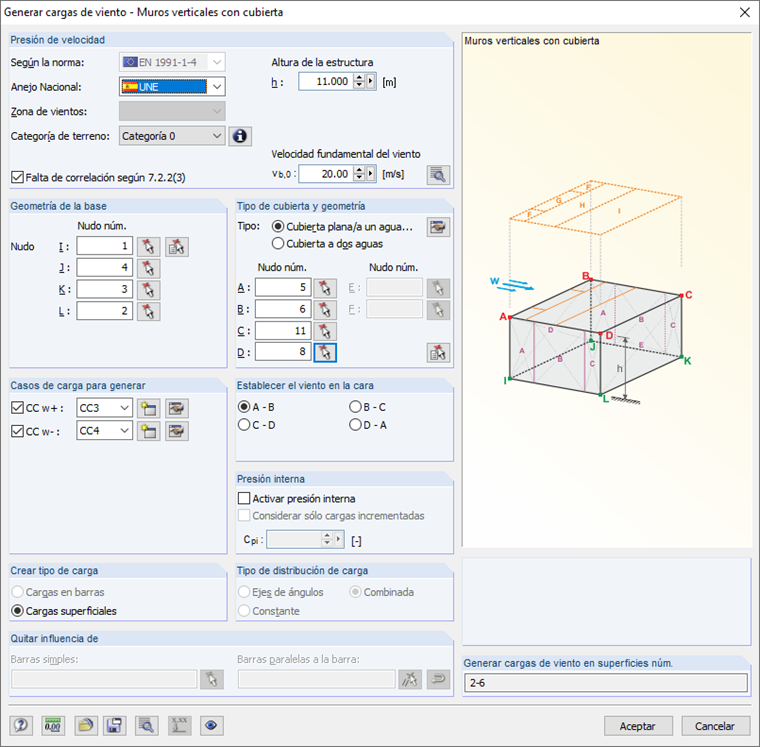 Generación de carga de viento