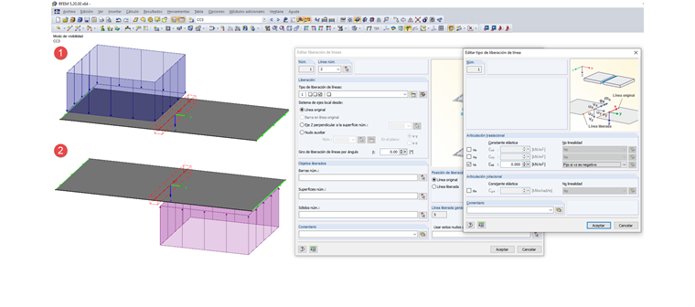 Ejemplo de liberación de línea