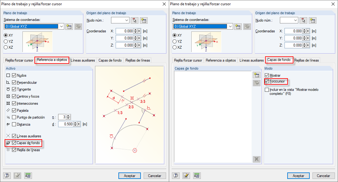 Configuración de la referencia a objetos