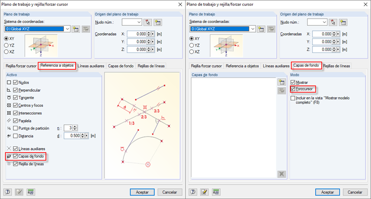 Configuración de la referencia a objetos