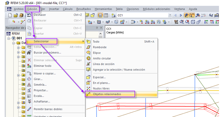 Selección de objetos relacionados