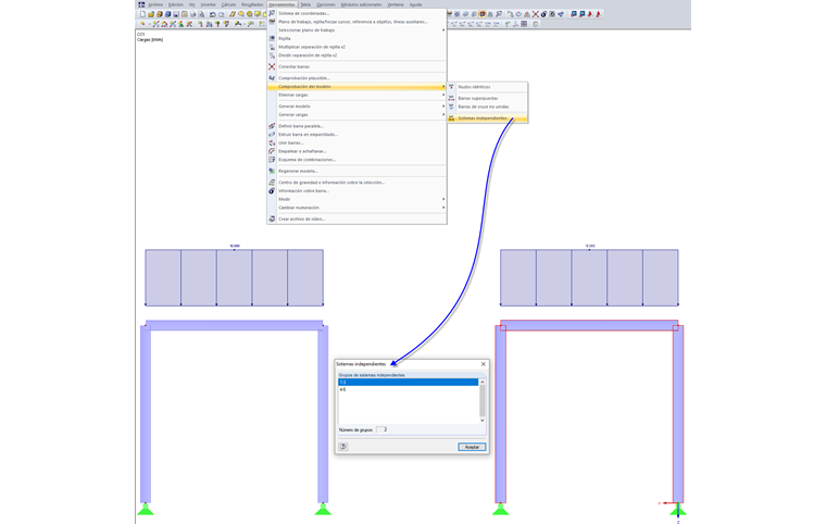 Funktion "Unabhängige Systeme" zur Erkennung von Teilmodellen