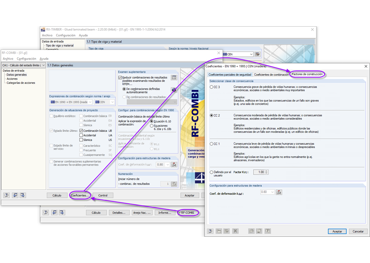Selección de la clase de consecuencias en RX-TIMBER