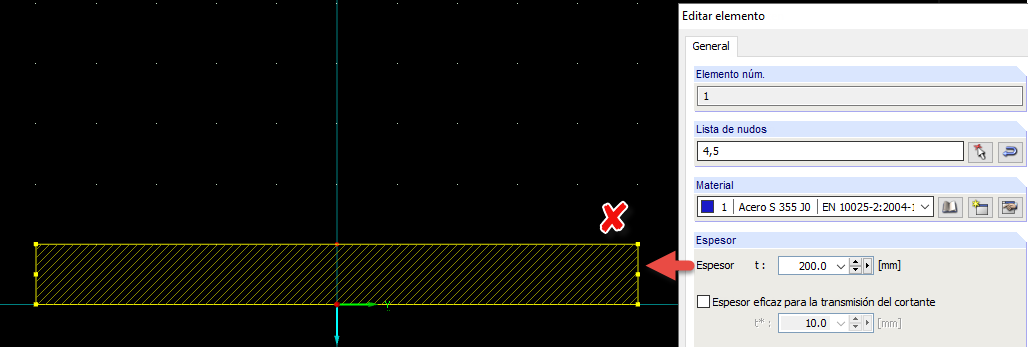 Altura y espesor invertidos