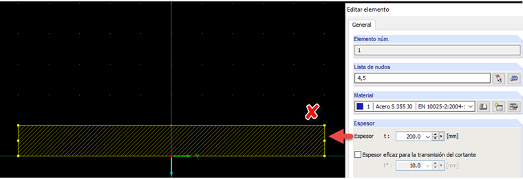 Altura y espesor invertidos