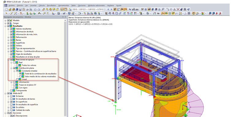 Reacciones en apoyo constantes