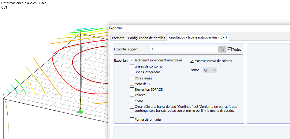 Exportación de isolíneas