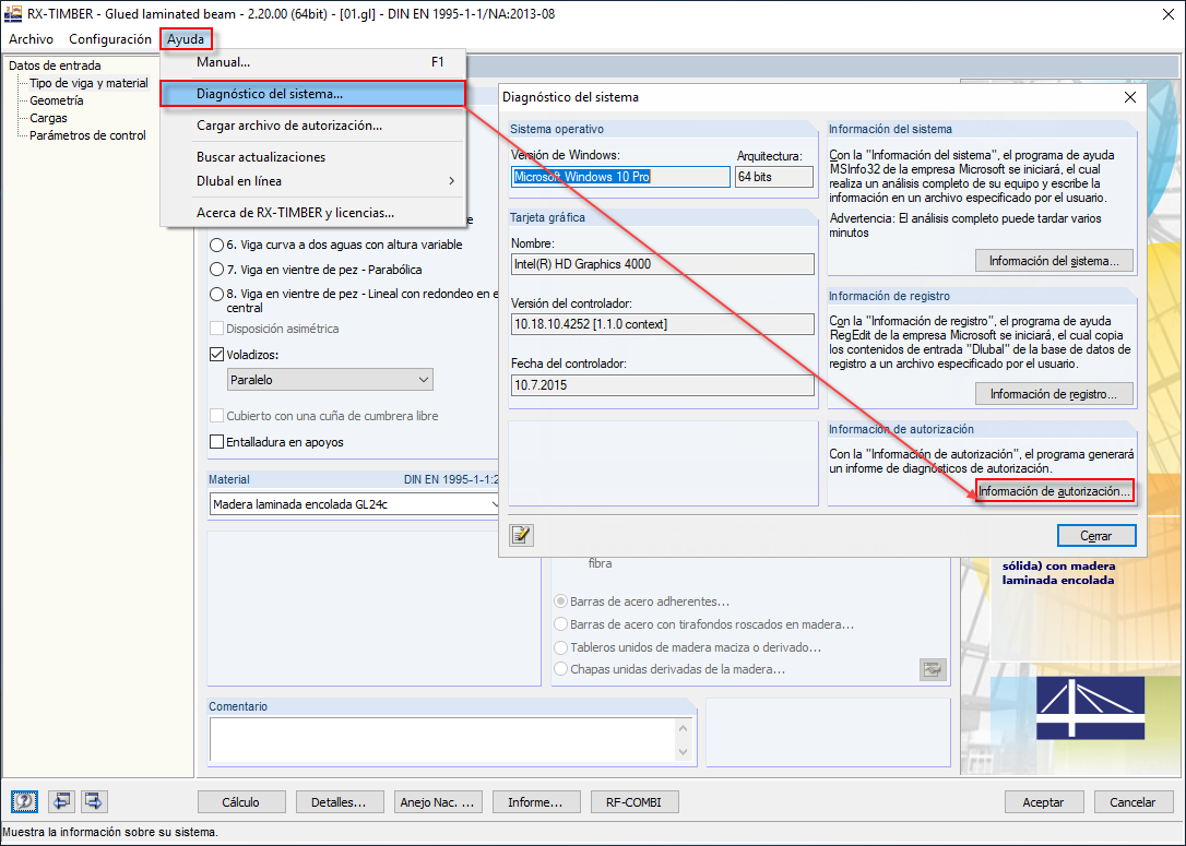 Crear el archivo de diagnóstico
