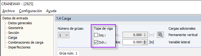 Desactivar el tope de la viga