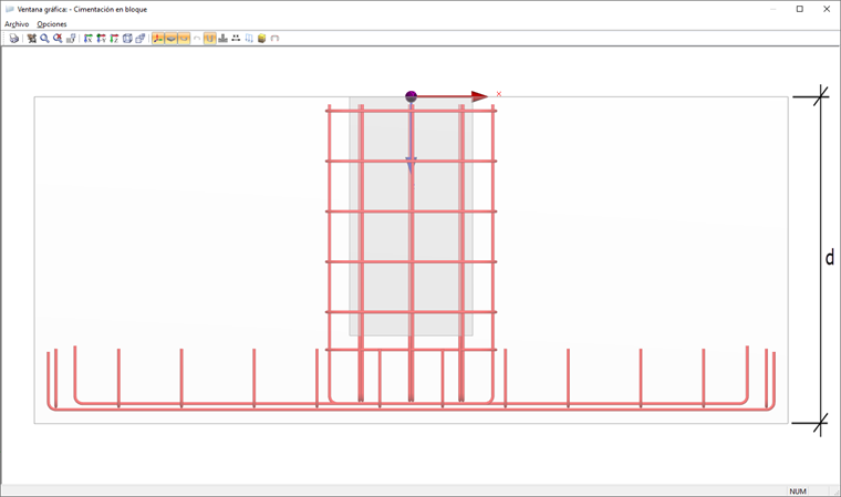 Profundidad estática d para el cálculo de una viga equivalente