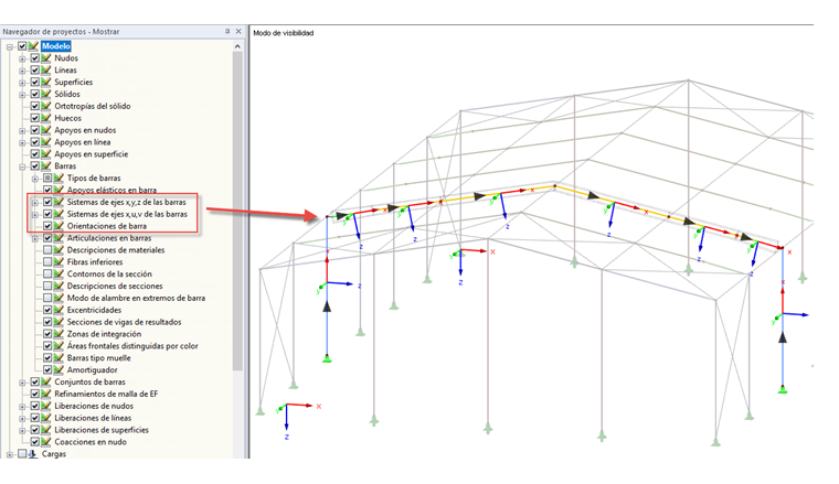 Orientación de la barra