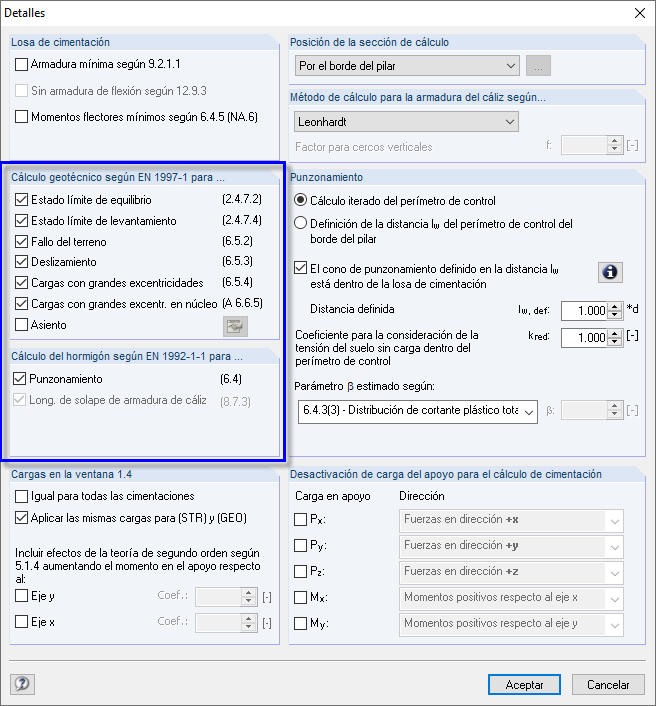 Comprobaciones de diseño en RF-/FOUNDATION Pro
