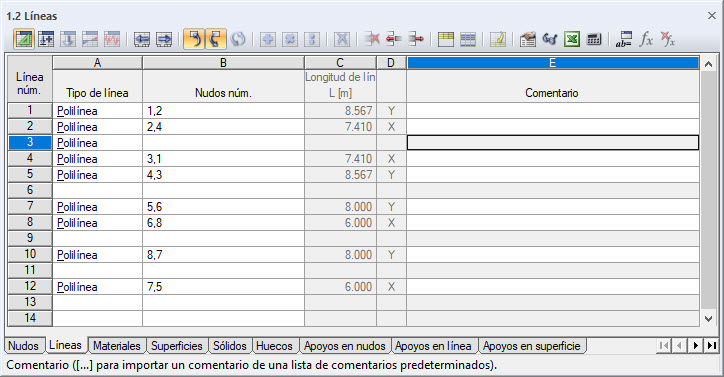 Filas en blanco en la ventana de la tabla
