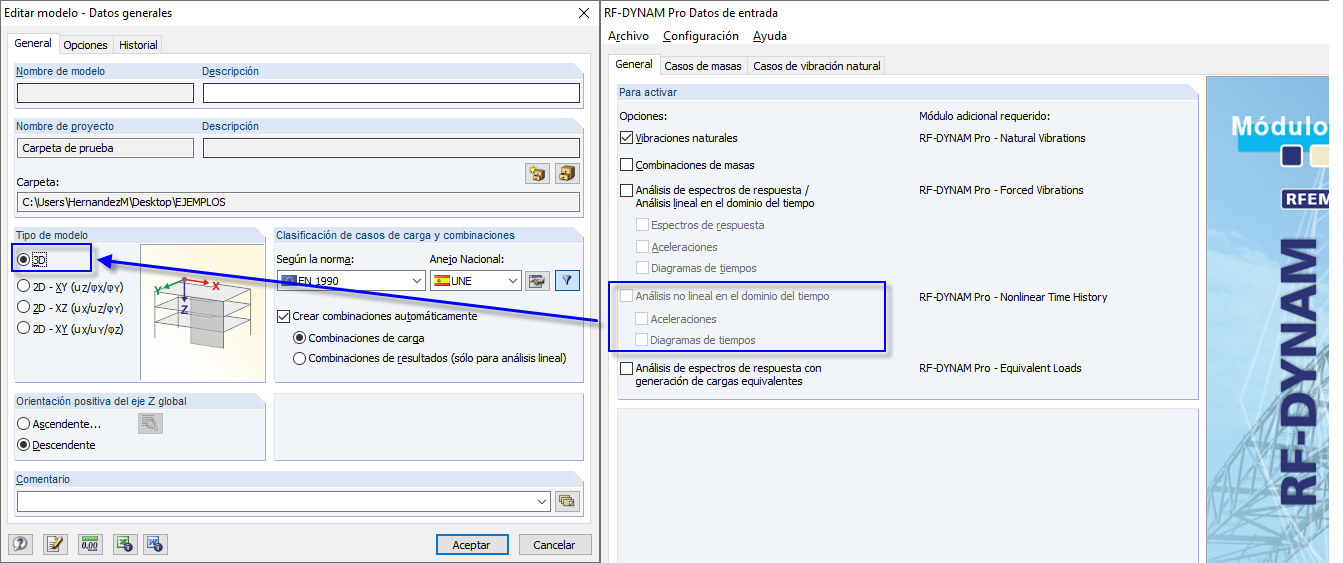 Activación del tipo de modelo 3D