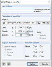 Extruir línea en superficie