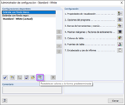 Restablecimiento de la configuración de la configuración seleccionada a los valores predeterminados 