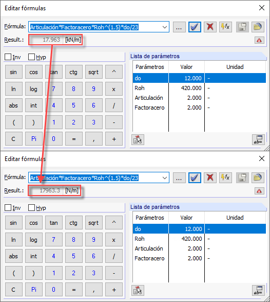 Cálculo con parámetros adimensionales