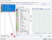 Edición de casos de carga y combinaciones: Selección de combinaciones de carga (1) y eliminación (2)