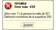 Error núm. 639