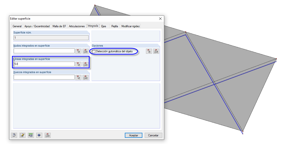Objetos integrados en la superficie
