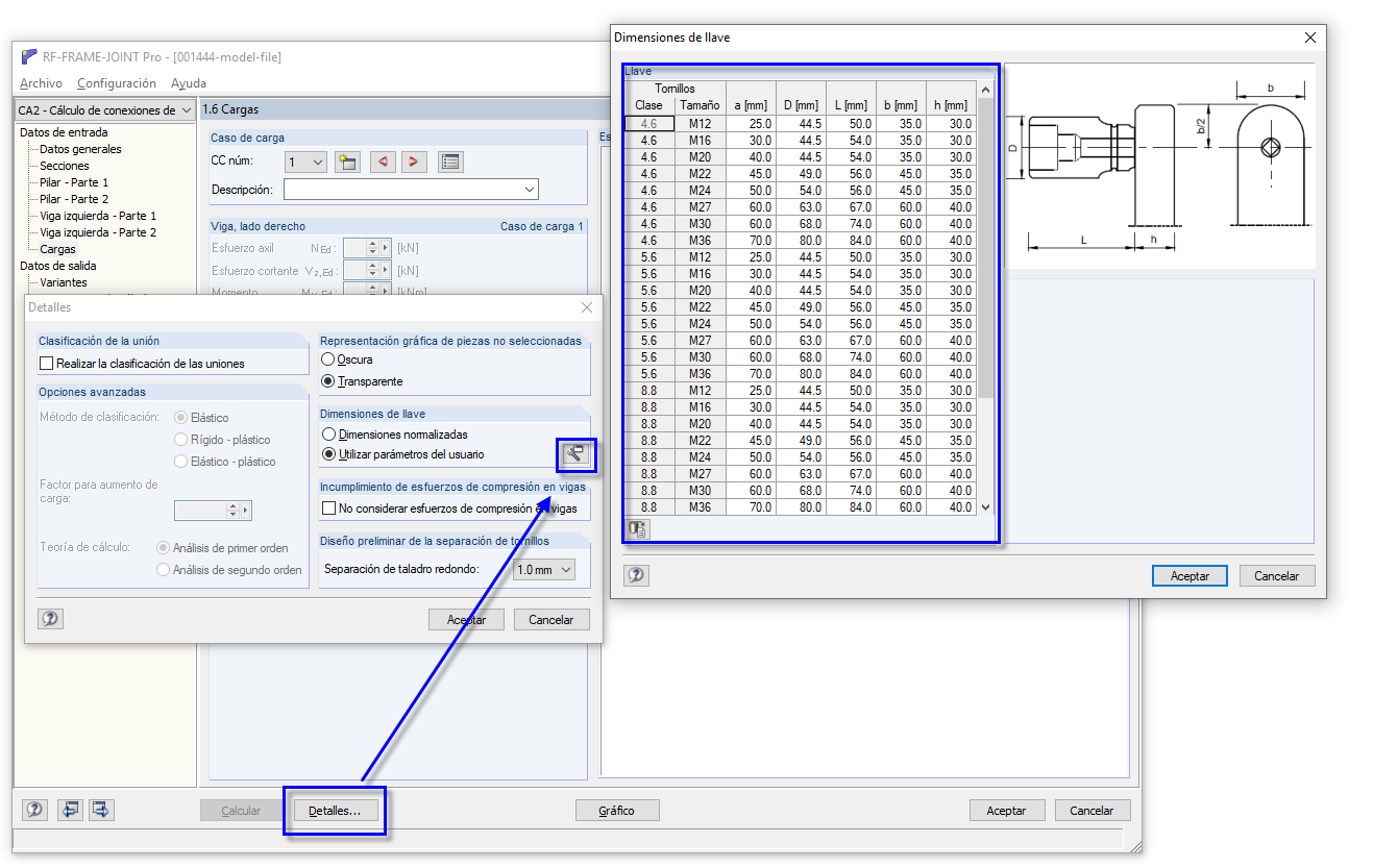 dimensiones de la llave