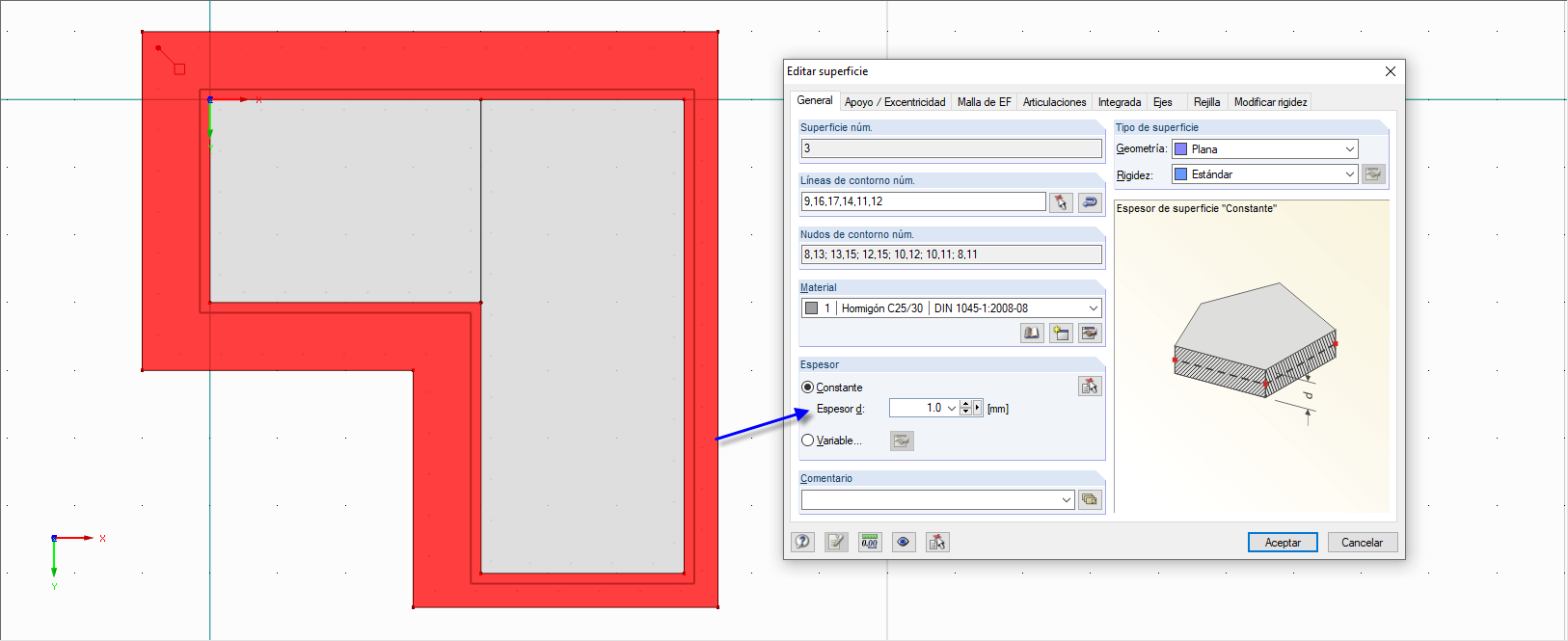 Superposición de la cimentación
