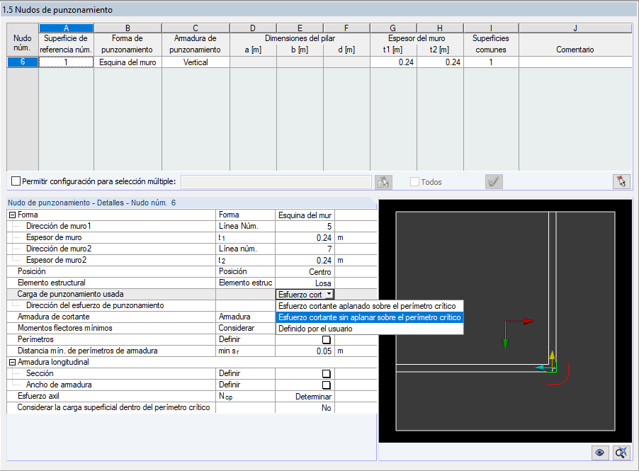Método para determinar la carga de punzonamiento aplicada en RF-PUNCH Pro