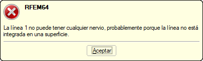 Mensaje de error - Articulación en línea - Nervio