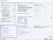 Parámetros de cálculo con no linealidades en la estructura introducida