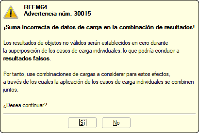 Advertencia núm. 30015 antes de iniciar el cálculo