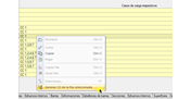 Menú contextual (clic con el botón secundario) con opción para generar CO según la fila seleccionada