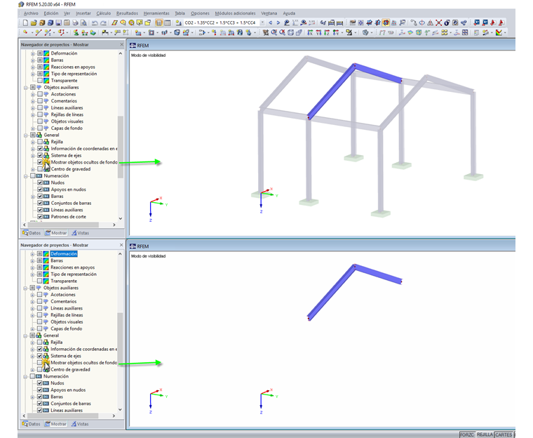 mostrar objetos ocultos en el fondo