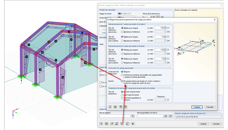 corrección de las cargas generadas