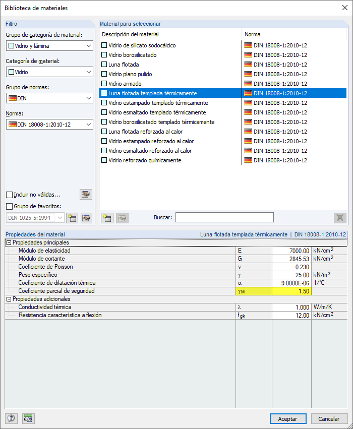 Factor de seguridad parcial - Biblioteca de materiales