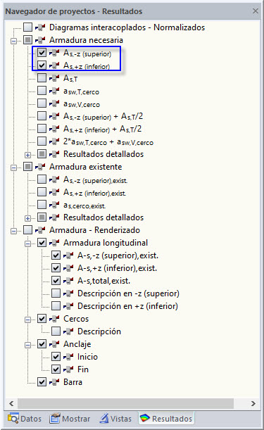 Armadura necesaria superior e inferior