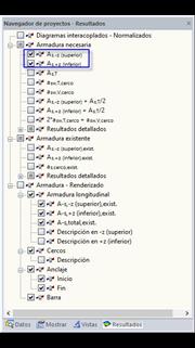 Armadura necesaria superior e inferior