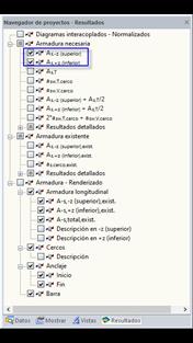 Armadura necesaria superior e inferior
