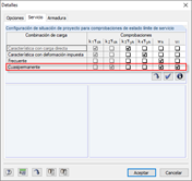 Configuración de la situación de proyecto para comprobar el ELS