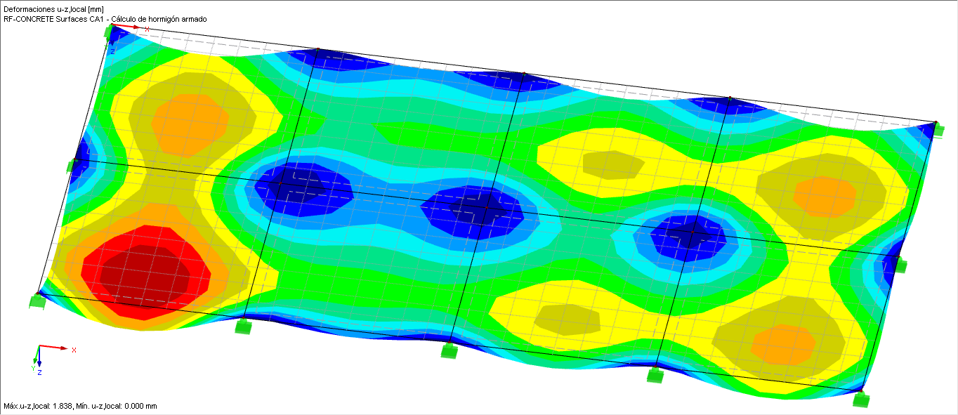 Deformación del análisis con RF-CONCRETE Deflect