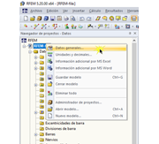 Abrir los datos generales usando el menú contextual del archivo