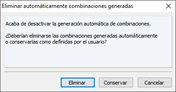 Consulta sobre las combinaciones creadas anteriormente