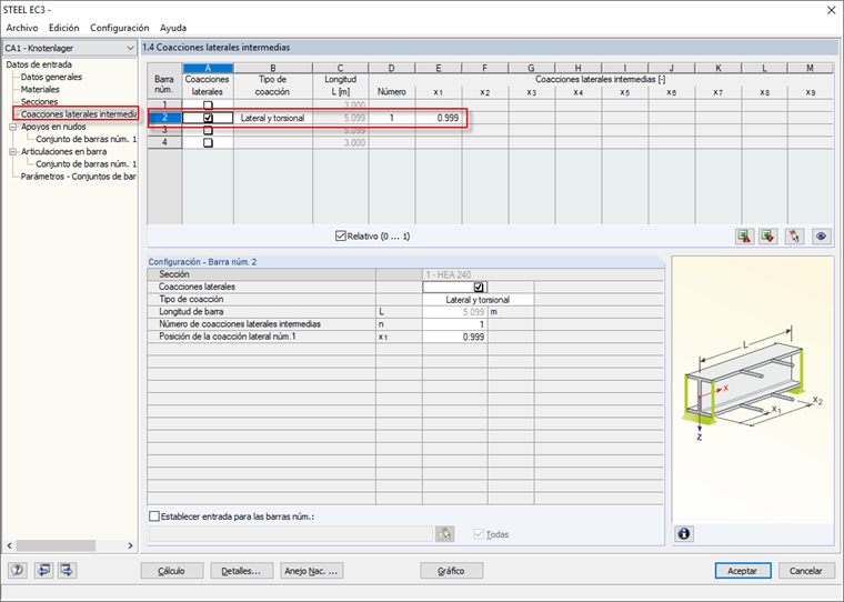 Definición de la coacción lateral intermedia
