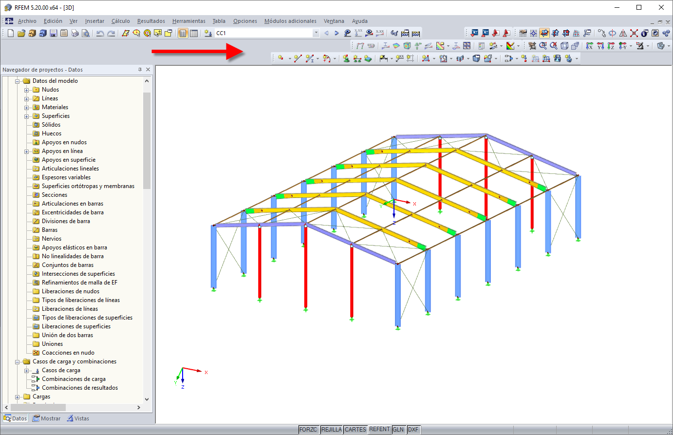 Barra de herramientas movida