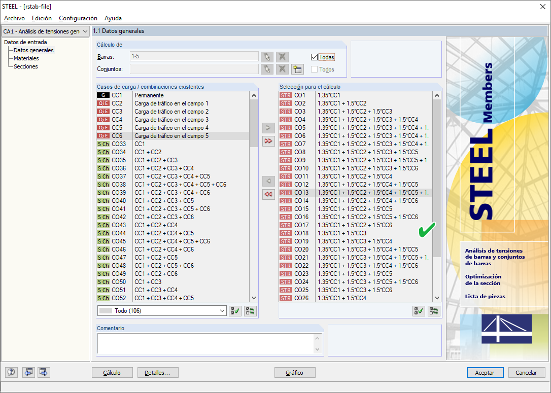 Diseño con combinaciones de carga