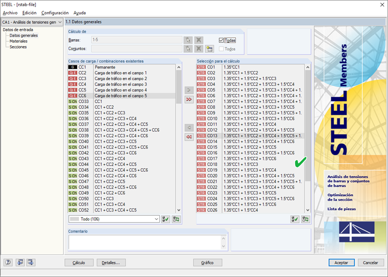 Diseño con combinaciones de carga