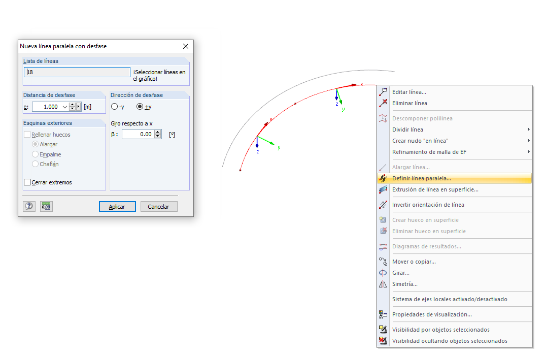 definir línea paralela